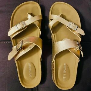 Rose gold sandals-big girls size 4-Steven Madden